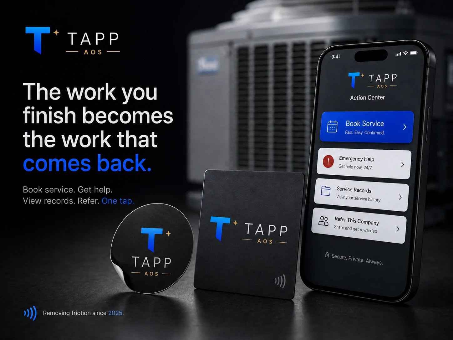 TAPP service card attached to the next customer need